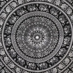 Black and white boho tapestry